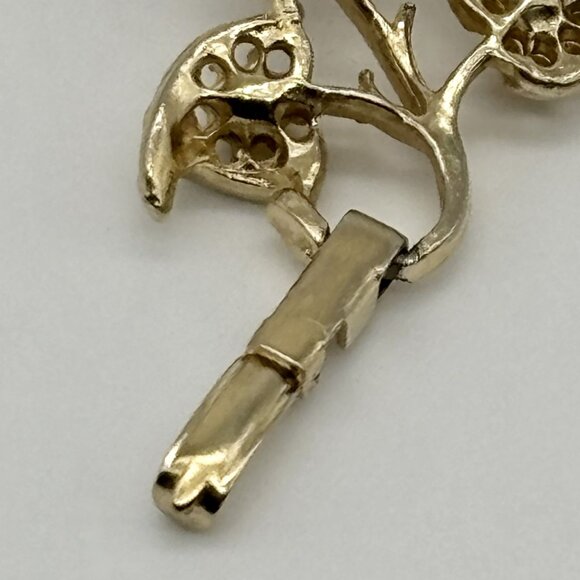 Vintage Bracelet Gold Tone Figural Vines and Leaves Faux Pearls Centers Unsigned - Picture 9 of 13